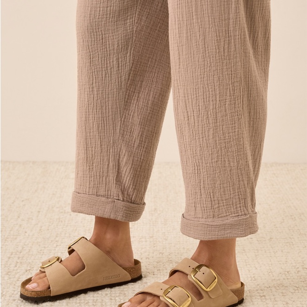 Pact Cropped Gauze Pants in Taupe - Picture 5 of 10